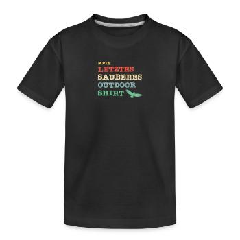Mein letztes sauberes Outdoor Shirt - Kinder Premium Bio T-Shirt - Schwarz - Vorne