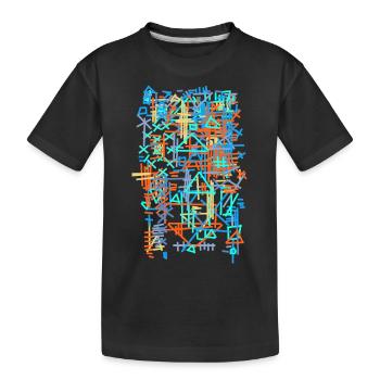 Pattern / Bauhaus carpet - Kids' Premium Organic T-Shirt - black - Front
