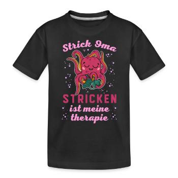 Knitting Knitter Crochet Wool Yarn Crochet Hook - Kids' Premium Organic T-Shirt - black - Front