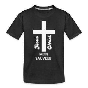 Jésus christ mon sauveur - T-shirt bio Premium Enfant - noir - Devant