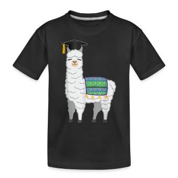 Drôle de lama avec graduation Hat School Graduation - T-shirt bio Premium Enfant - noir - Devant