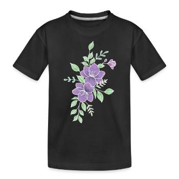 Fleur violette - T-shirt bio Premium Enfant - noir - Devant