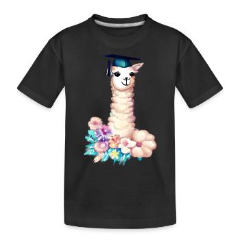 Bachelor Alpaca Studies Graduate School Leaving Certificate - Kids' Premium Organic T-Shirt - black - Front
