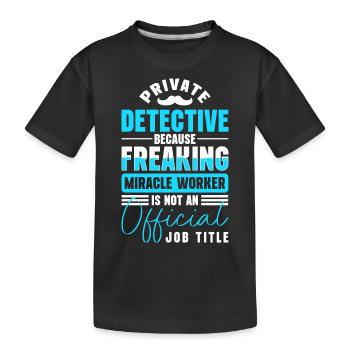 Privatdetektiv Hinweis Spur Spürnase - Kinder Premium Bio T-Shirt - Schwarz - Vorne
