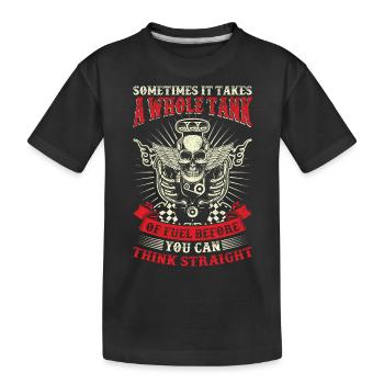 Lustiger Motorrad-Motorradfahrer - Kinder Premium Bio T-Shirt - Schwarz - Vorne