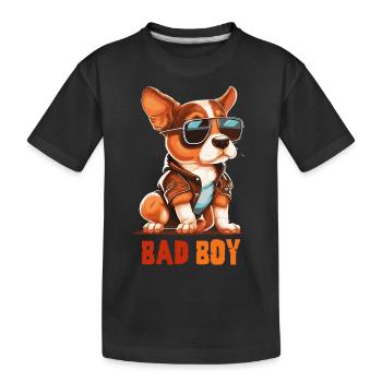 Bad Boy Puppy - Kids' Premium Organic T-Shirt - black - Front