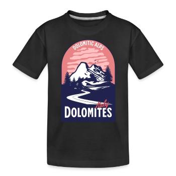 Dolomites Italie Coucher de Soleil de Montagne - T-shirt bio Premium Enfant - noir - Devant