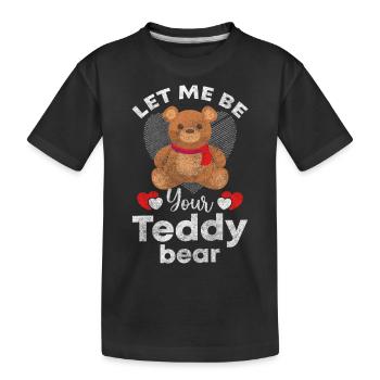 Kuscheltier Kinder Spielzeug Bär - Kinder Premium Bio T-Shirt - Schwarz - Vorne