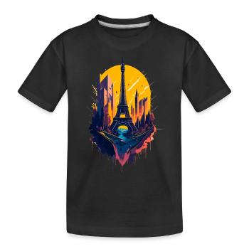 Abstract Tower of Paris - Kids' Premium Organic T-Shirt - black - Front