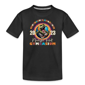 Changement d’école Gymnase Dinosaure Ecolier Dino - T-shirt bio Premium Enfant - noir - Devant