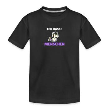 Ich hasse Menschen - Kinder Premium Bio T-Shirt - Schwarz - Vorne