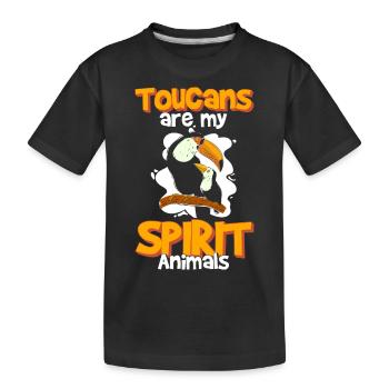 Tukan Urlaub Tropisch Urwald - Kinder Premium Bio T-Shirt - Schwarz - Vorne