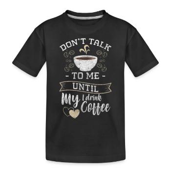 Kaffeeliebhaber Espresso Cappuccino Tasse - Kinder Premium Bio T-Shirt - Schwarz - Vorne