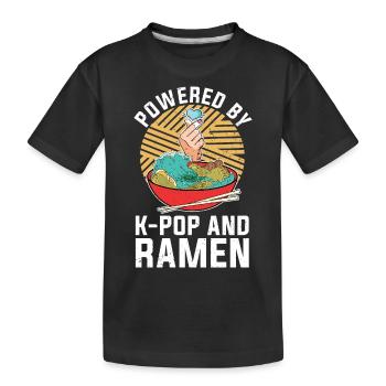 Propulsé par la K Pop et les Ramen Funny K Pop - T-shirt bio Premium Enfant - noir - Devant