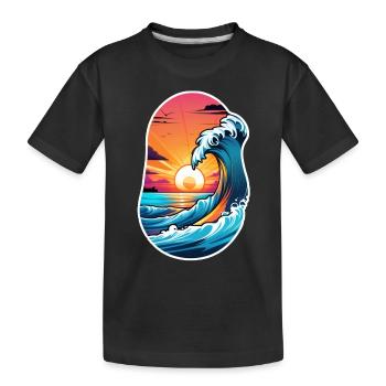 vague - été - vacances - T-shirt bio Premium Enfant - noir - Devant