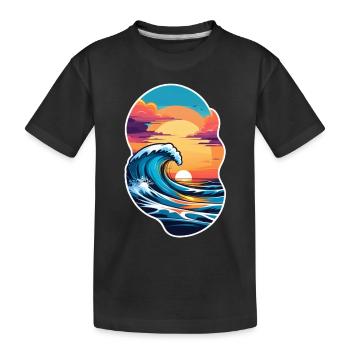 vague - été - vacances - T-shirt bio Premium Enfant - noir - Devant