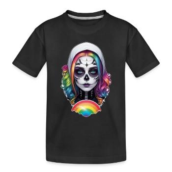 Halloween - Rock & Regenbogen - Kinder Premium Bio T-Shirt - Schwarz - Vorne