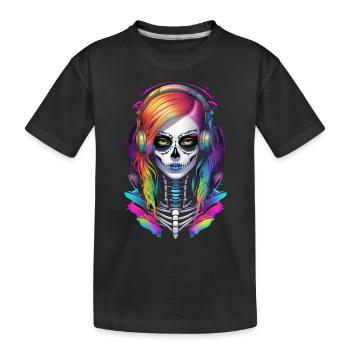 Halloween - Rock & Regenbogen - Kinder Premium Bio T-Shirt - Schwarz - Vorne