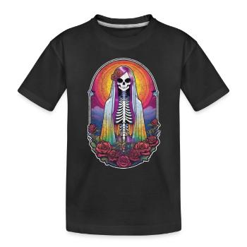 Halloween - Rock & Regenbogen - Kinder Premium Bio T-Shirt - Schwarz - Vorne