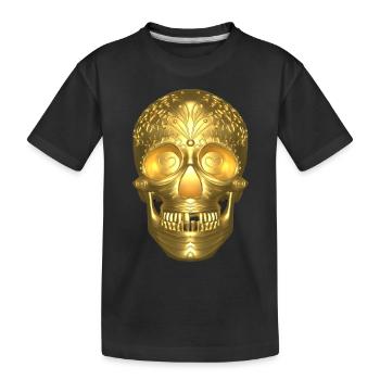 Calavera Gold - Kids' Premium Organic T-Shirt - black - Front