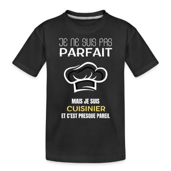 Ich bin nicht perfekt, aber ich bin ein Koch - Kinder Premium Bio T-Shirt - Schwarz - Vorne