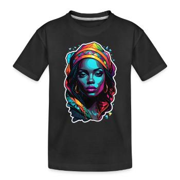 Afro Woman - Beauty - Kids' Premium Organic T-Shirt - black - Front