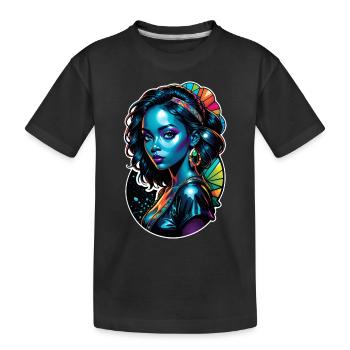 Afro Woman - Beauty - Kids' Premium Organic T-Shirt - black - Front