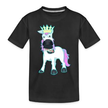 König Einhorn Fabelwesen Märchenfigur Kinder Baby - Kinder Premium Bio T-Shirt - Schwarz - Vorne