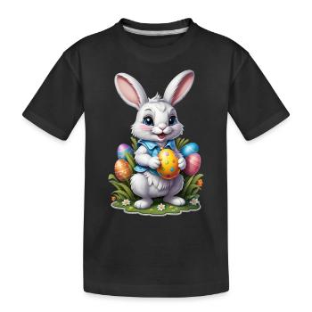 Osterhäschen - Kinder Premium Bio T-Shirt - Schwarz - Vorne