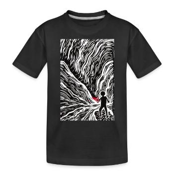 Linocut Illustration Red and Black Version - Kids' Premium Organic T-Shirt - black - Front