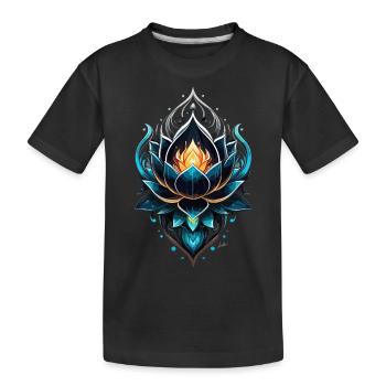 Fee Blauer Lotus - Kinder Premium Bio T-Shirt - Schwarz - Vorne