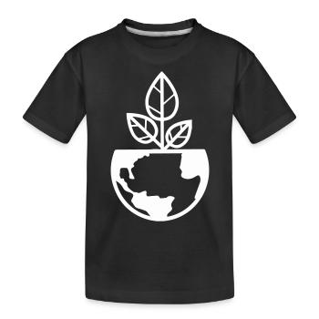planet erde pflanze - Kinder Premium Bio T-Shirt - Schwarz - Vorne