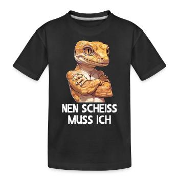 Gecko reptiles lézard je m’en fous - T-shirt bio Premium Enfant - noir - Devant