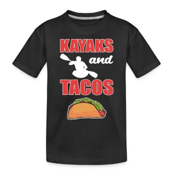 Kajak Kajakfahren Kanu Kanusport - Kinder Premium Bio T-Shirt - Schwarz - Vorne