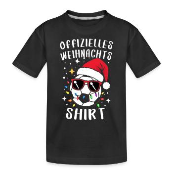 Lustiger Fußball Spruch Weihnachten Advent Fest - Kinder Premium Bio T-Shirt - Schwarz - Vorne
