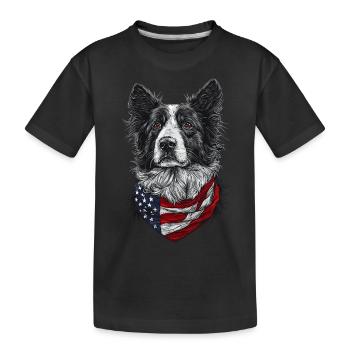 Border Collie - Kinder Premium Bio T-Shirt - Schwarz - Vorne