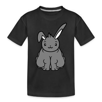 Fat Bunny Sitting Overweight Fat Hungry Funny - Kids' Premium Organic T-Shirt - black - Front