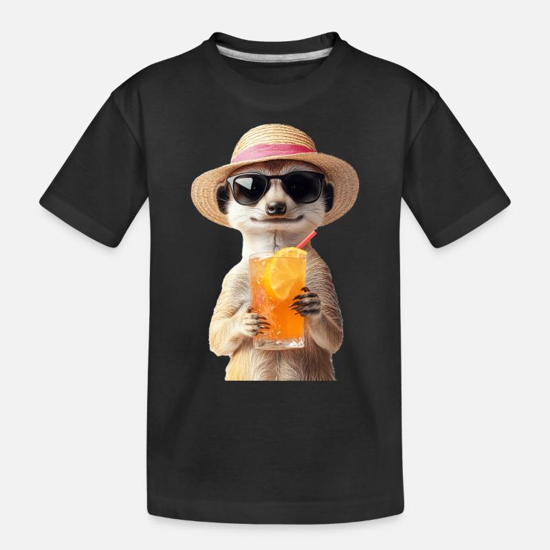 Erdmännchen - Kinder Premium Bio T-Shirt - Schwarz