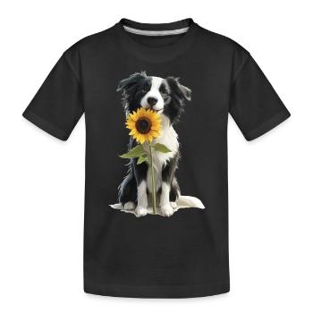 Border Collie - Kinder Premium Bio T-Shirt - Schwarz - Vorne