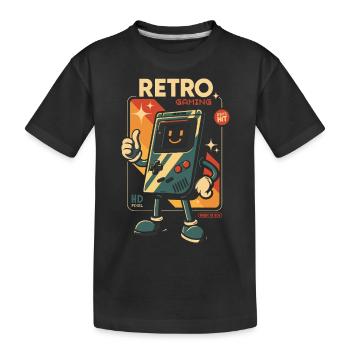 Retro 80s Gaming - Kids' Premium Organic T-Shirt - black - Front