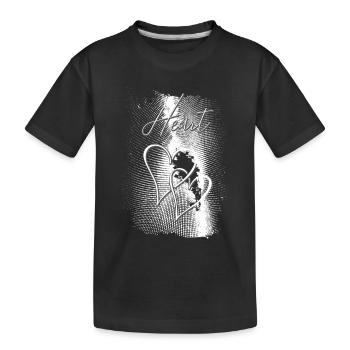 Deux cœurs - T-shirt bio Premium Enfant - noir - Devant