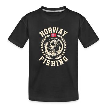 Norvège Fishing Angler Fishing Tour - T-shirt bio Premium Enfant - noir - Devant