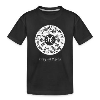 Sternzeichen Fische 001 weiß - Kinder Premium Bio T-Shirt - Schwarz - Vorne