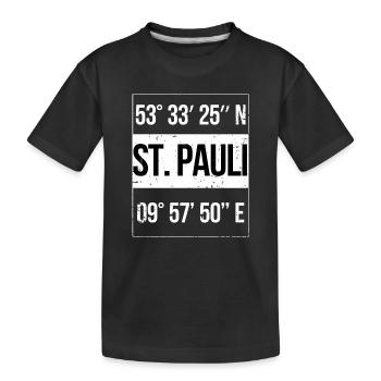 Coordonnées St. Pauli Hamburg - T-shirt bio Premium Enfant - noir - Devant