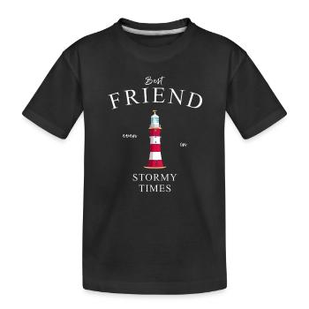 Bester Freund, beste Freundin, Leuchtturm England - Kinder Premium Bio T-Shirt - Schwarz - Vorne