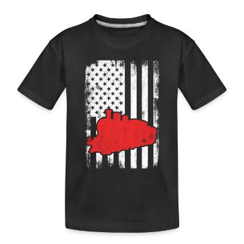 US Patriotischer Eisenbahner - Kinder Premium Bio T-Shirt - Schwarz - Vorne