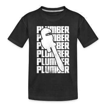 Drôle de plombier - T-shirt bio Premium Enfant - noir - Devant