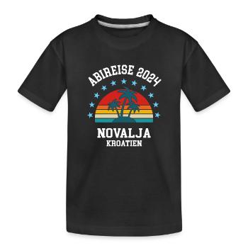 Novalja Abireise 2024 Abi Reise Abitur Kroatien - Kinder Premium Bio T-Shirt - Schwarz - Vorne