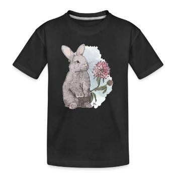 Veganuary 2024 Kaninchen - Kinder Premium Bio T-Shirt - Schwarz - Vorne