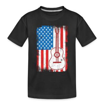 US Flagge Gitarrist - Kinder Premium Bio T-Shirt - Schwarz - Vorne